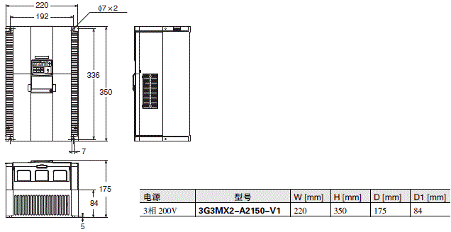 3G3MX2-ZV1 外形尺寸 7 
